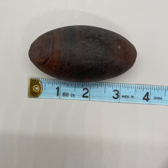 Decorative Frosted Dark Amber Swirl Art Glass Eggs 3.5"-4" Set of 6 - Picture 4 of 6